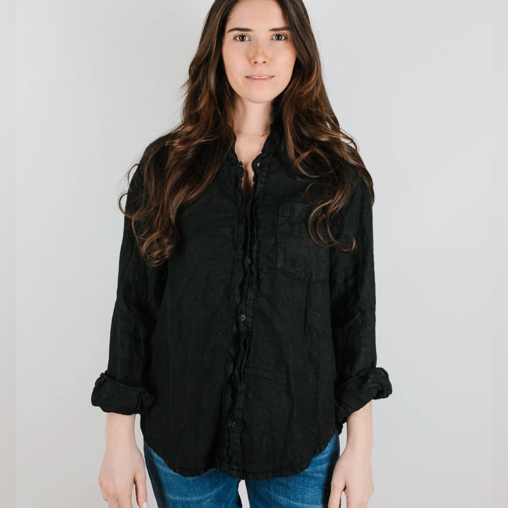 CP SHADES Joss 1 Pocket In Black Linen Twill Size Large